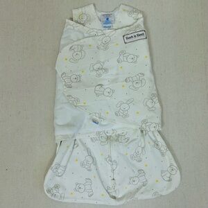 Halo Sleep Sack Swaddle White with Gray Bears and Yellow Stars NB